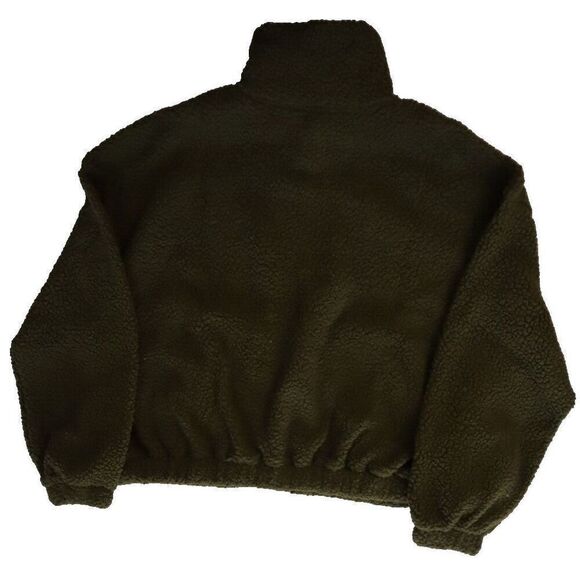 Old Navy Womens 723210 Sz M Conifer Green Sherpa Full Zip Long Sleeve Jacket - Picture 3 of 7